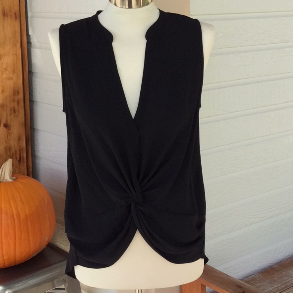 Black knotted blouse